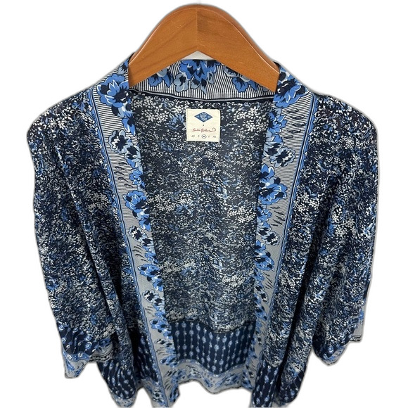 Sadie Robertson Navy Blue Floral Boho Kimono Size Medium - Picture 13 of 13